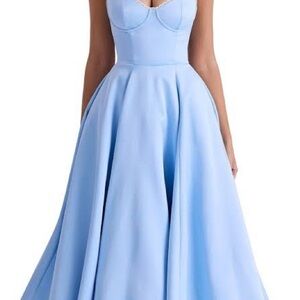 House of CB “Mademoiselle” Blue Midi Dresss